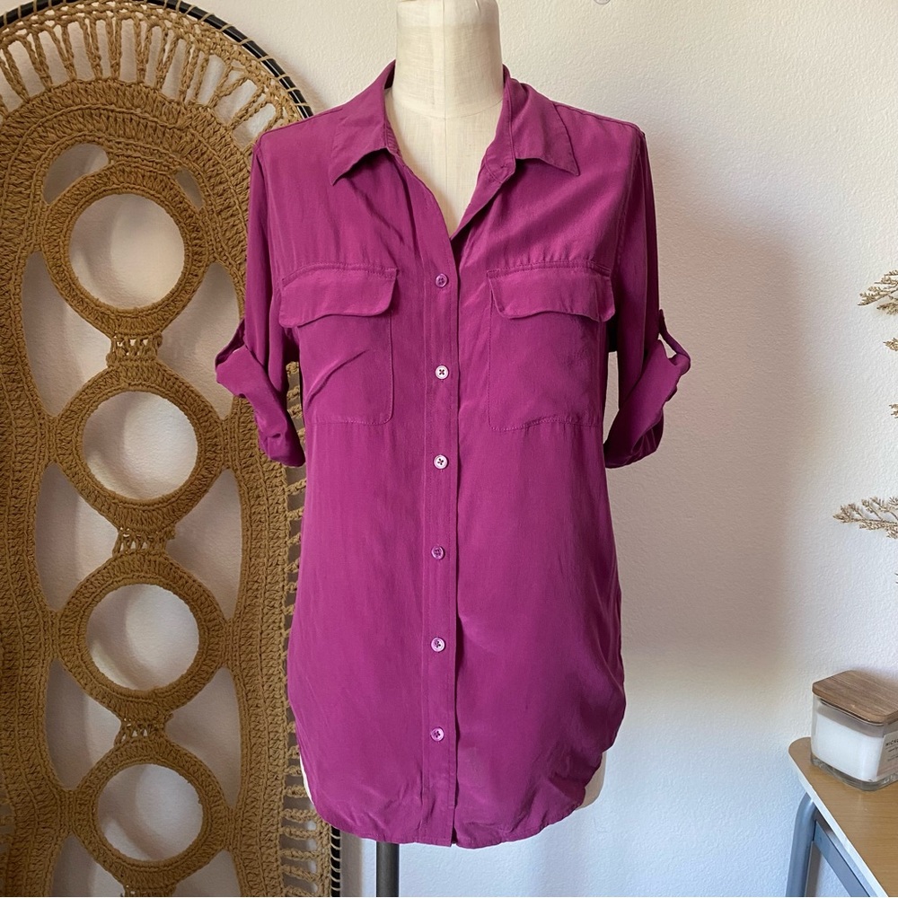 Equipment Magenta Button Down Shirt